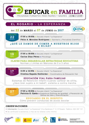 Educar en Familia 16-17 Félix Morales Educación Consejería Concísate salud ciencia consumo Canarias