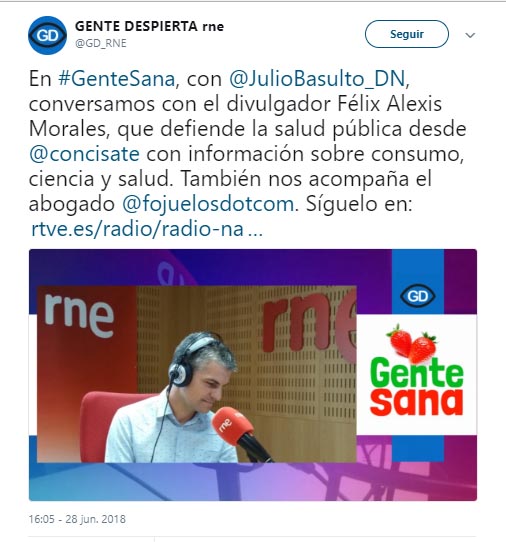 Félix A. Morales Concísate RNE Julio Basulto Carles Mesa Gente Sana Gente Despierta